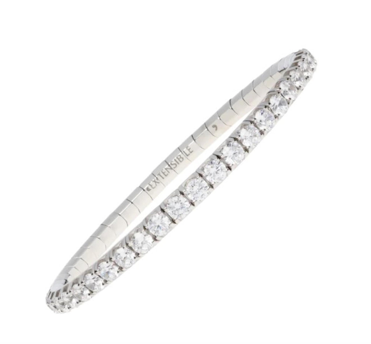 18K White Gold Extensible Bracelet with 9.05cttw Natural Diamonds