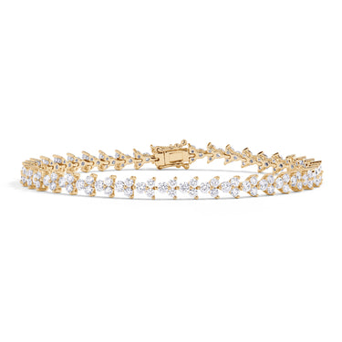 Lasker Couture 18Kt Yellow Gold Duchess Graduated Arrow 4.00cttw Diamond Bracelet - 7"