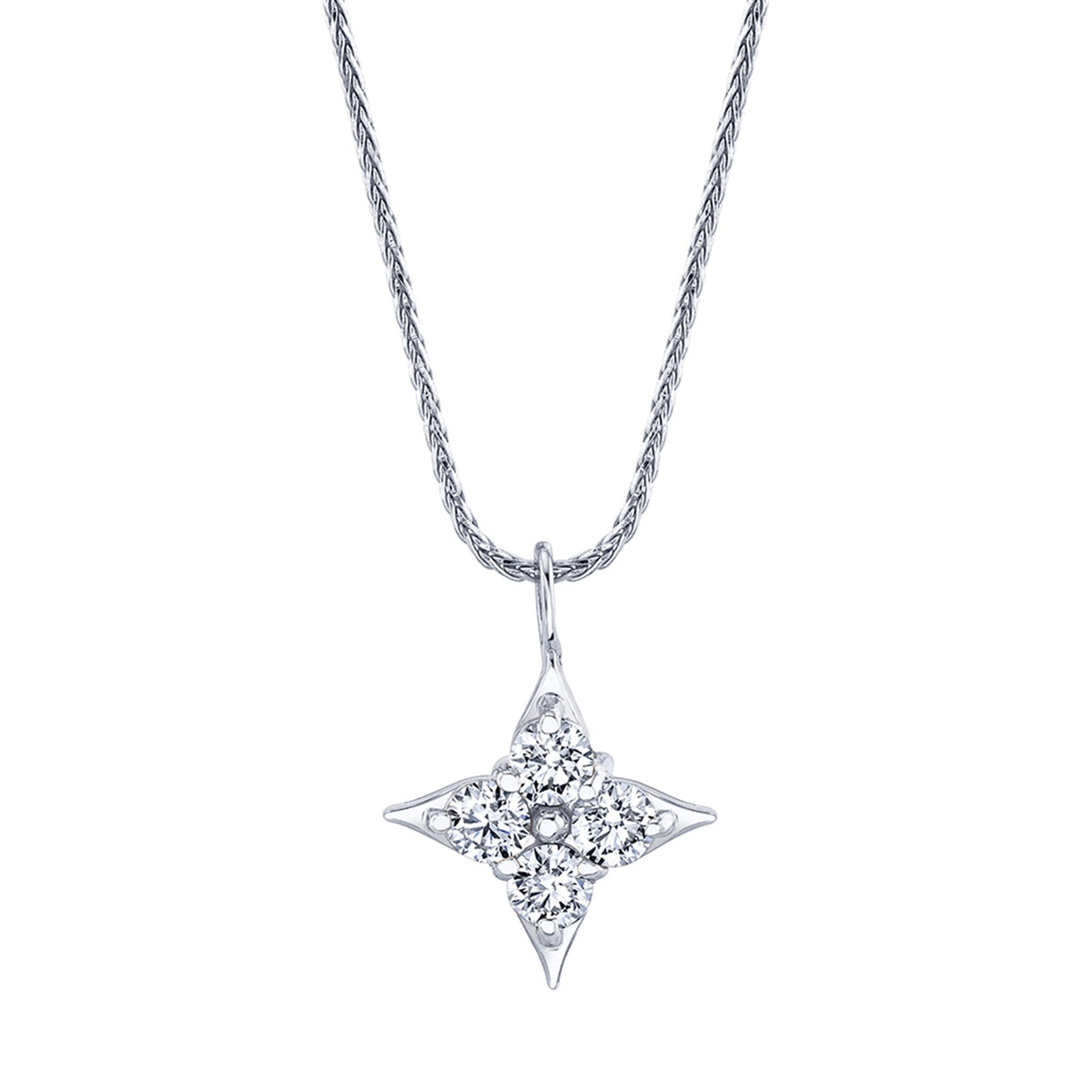 Star Of Hope 14Kt White Gold Pendant With .50cttw Natural Diamonds