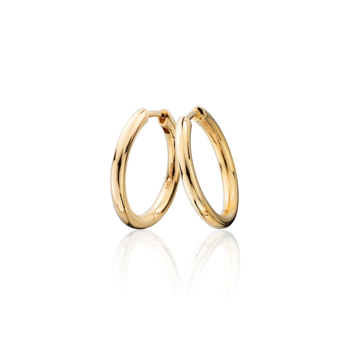 14Kt Yellow Gold Round Hoop Earrings