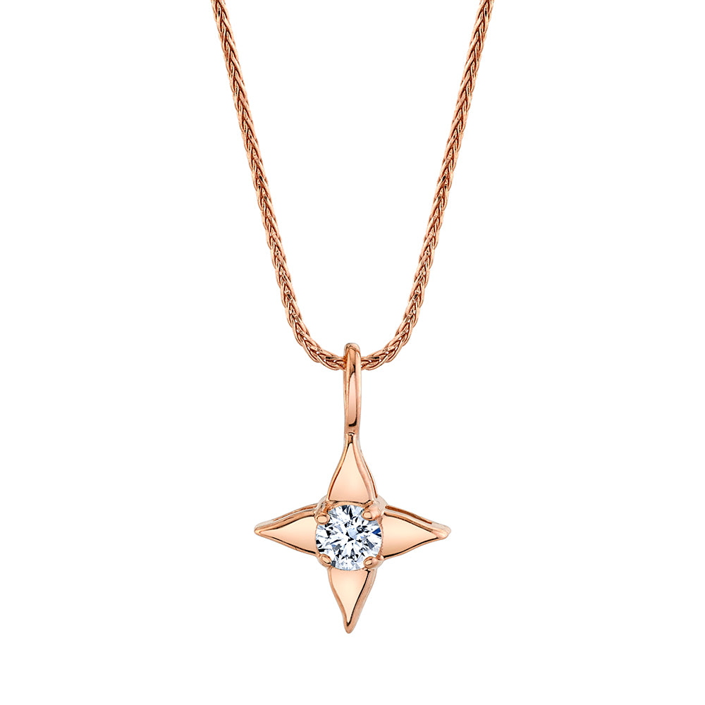 Star Of Hope 14K Rose Gold Pendant with .15cttw Natural Diamond