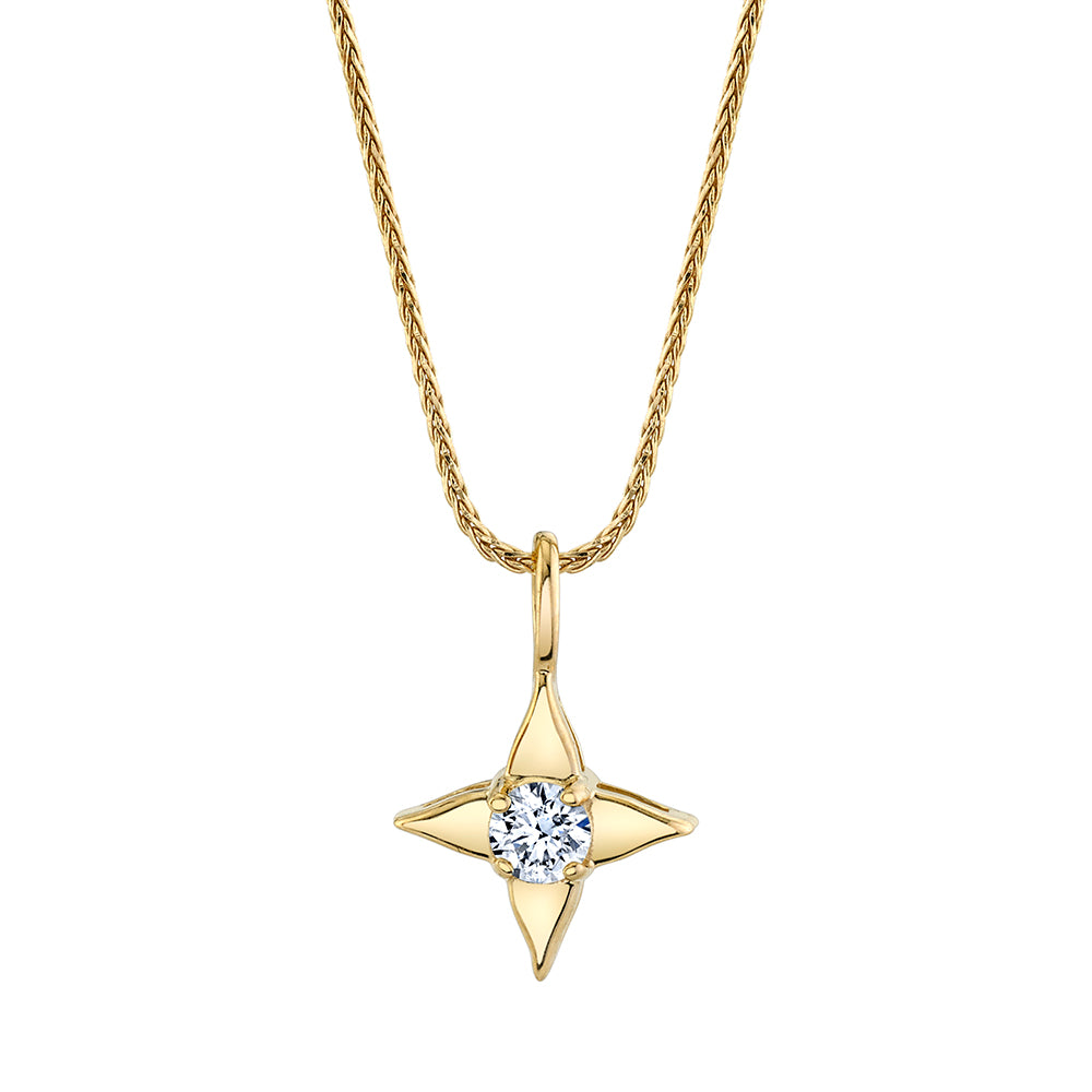 Star Of Hope 14K Yellow Gold Pendant with .15ct Natural Diamond