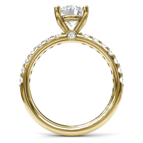 Fana 14Kt Yellow Gold Engagement Ring Mounting With 0.37cttw Natural Diamonds