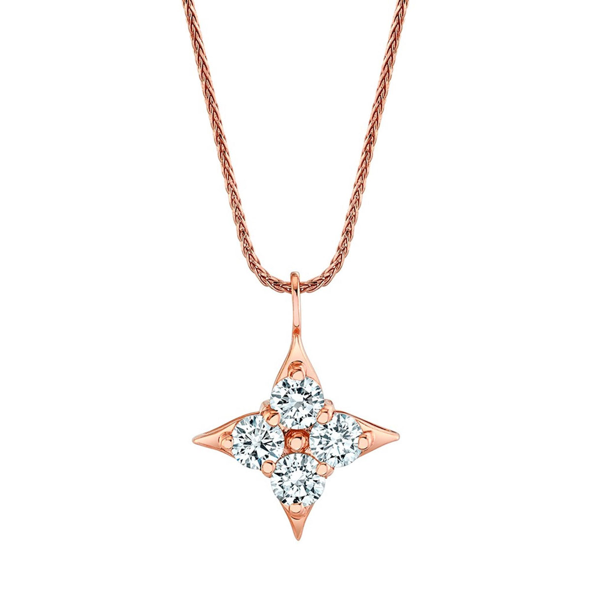 Star Of Hope 14Kt Rose Gold Pendant With 1.50cttw Natural Diamonds