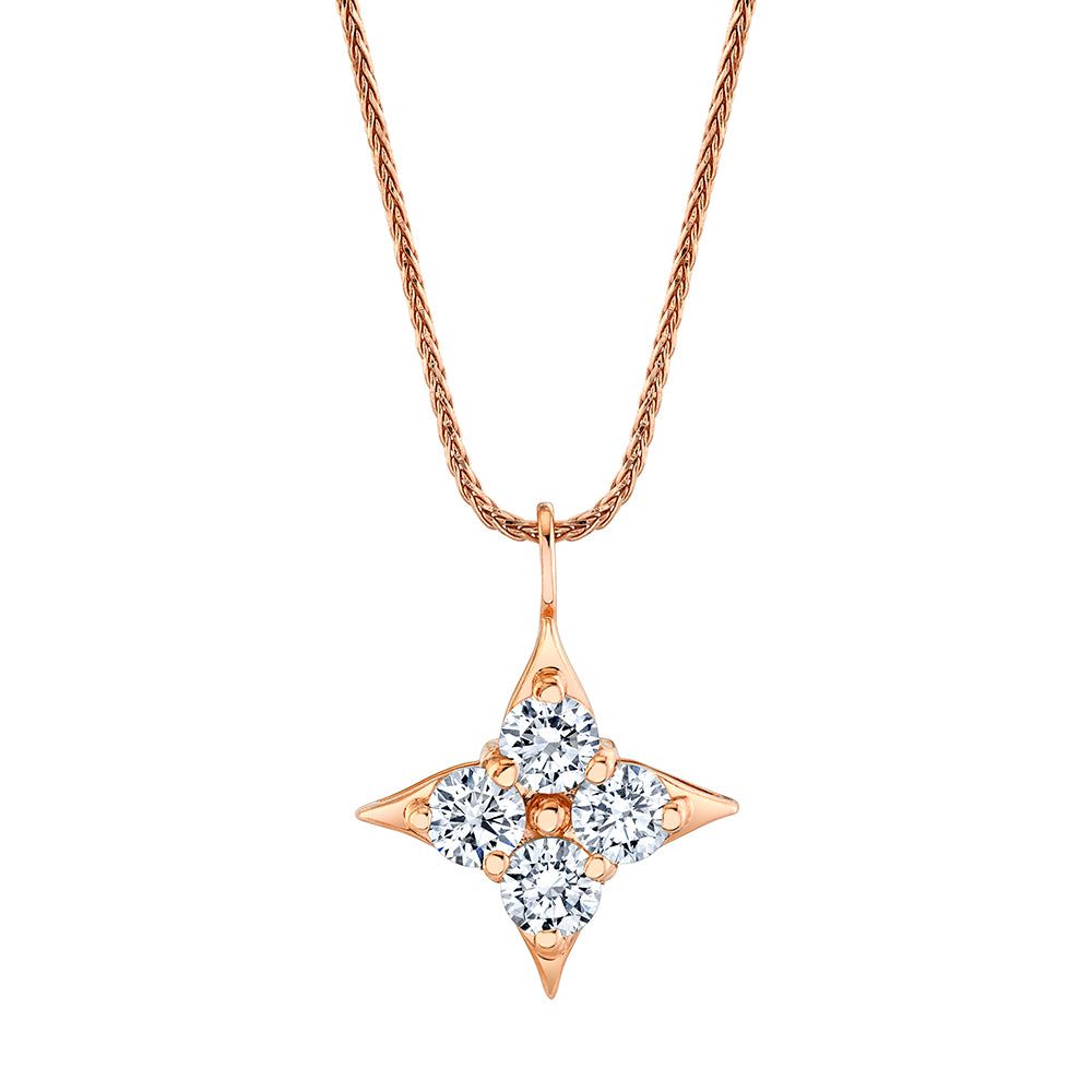 Star Of Hope 14K Rose Gold Pendant with 1.48cttw Natural Diamond