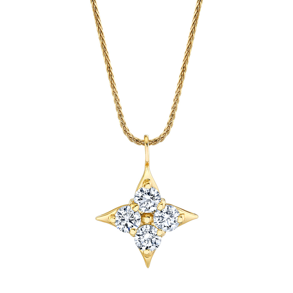 Star Of Hope 14K Yellow Gold Pendant with 1.50cttw Natural Diamond