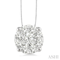 Lovebright 14Kt White Gold Pendant With .50cttw Natural Diamonds
