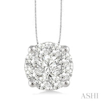 Lovebright 14Kt White Gold Pendant With 1.00cttw Natural Diamonds