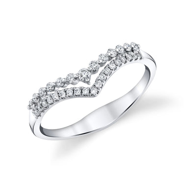 14Kt White Gold .25cttw Natural Diamond 2-Row Tiara Wedding Band