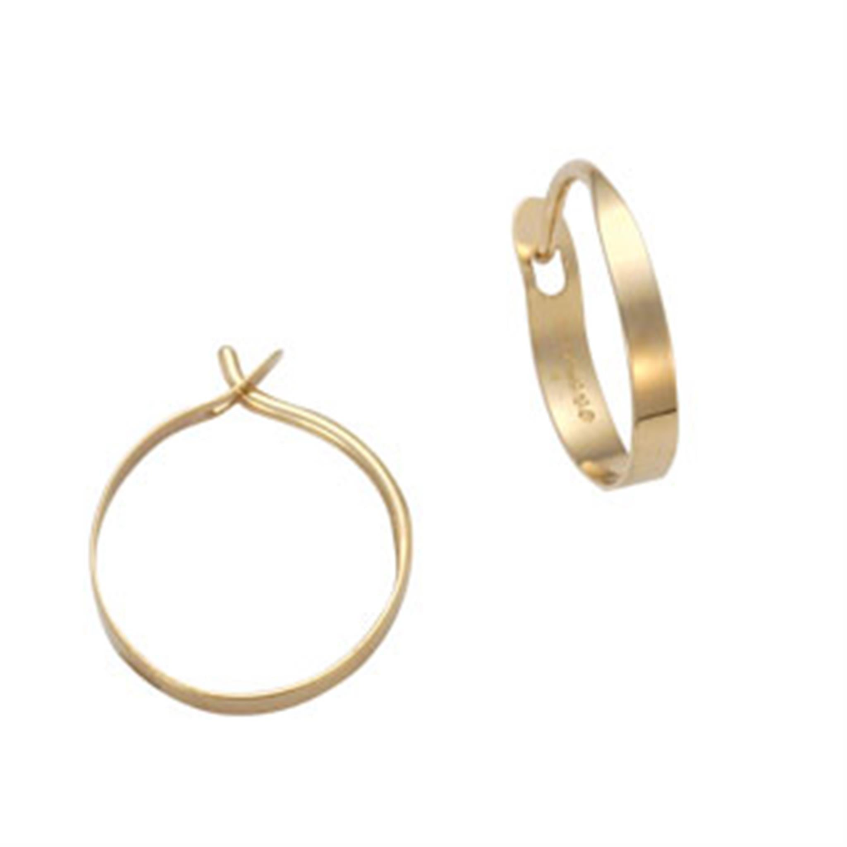 E.L Designs 1/2" 14Kt Yellow Gold Petite Hoop Earrings