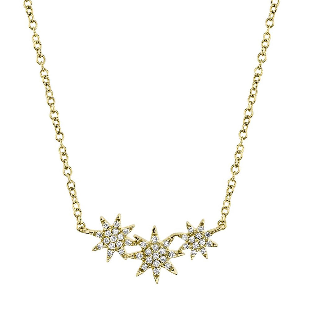 Shy Creation Gold 'Celeste' Starburst Diamond Necklace