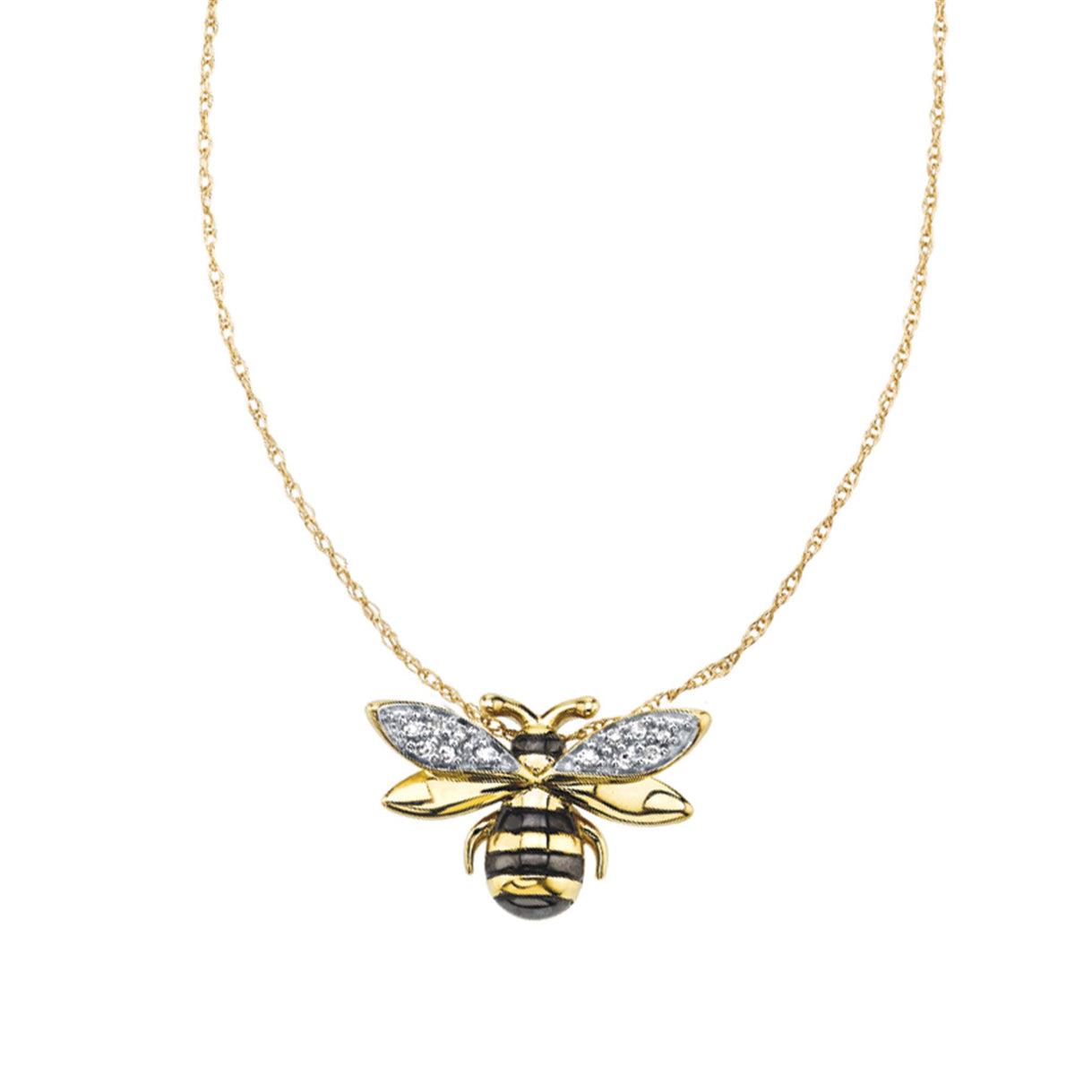 Sterling Silver with Yellow Gold Bee Pendant