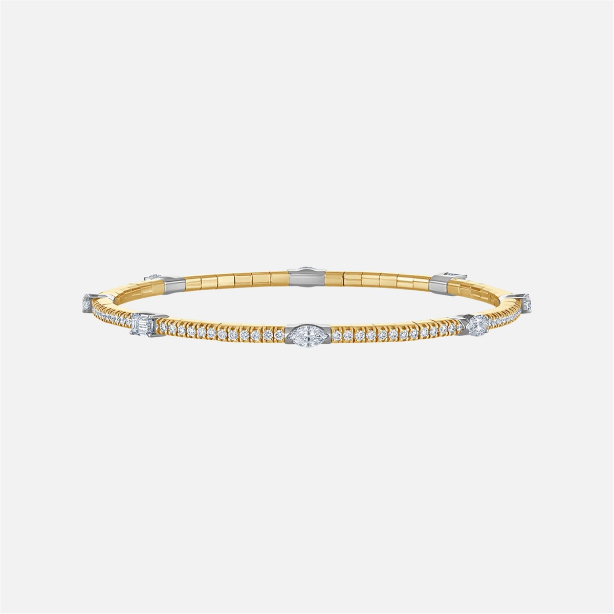 Roberto Demeglio18Kt Yellow & White Gold Extensible Bracelet With 2.28cttw Natural Diamonds