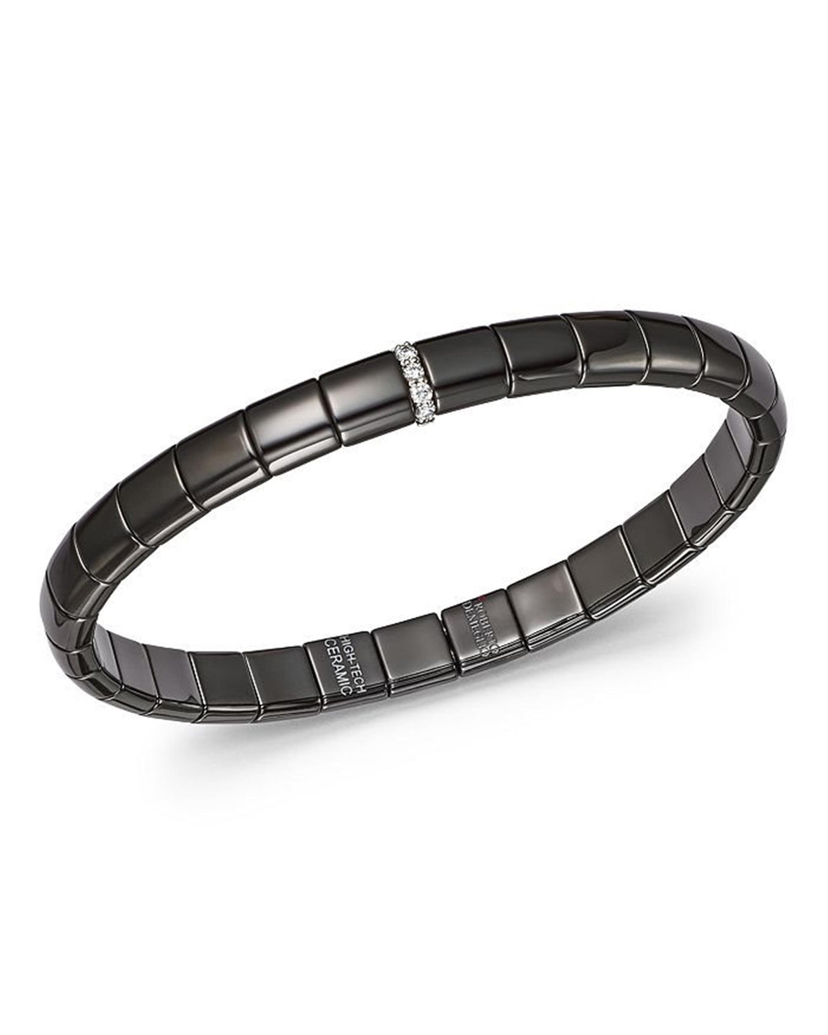 Roberto Demeglio Black Matte Ceramic and 18Kt White Gold Bracelet