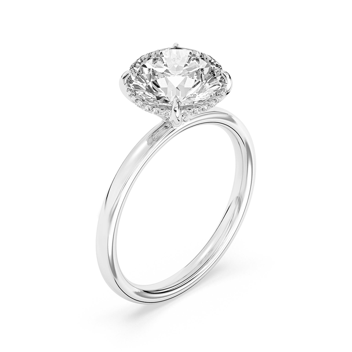 Lasker's Big Rocks Collection 14Kt White Gold Ring With 3.03ct Lab-Grown Diamond Center