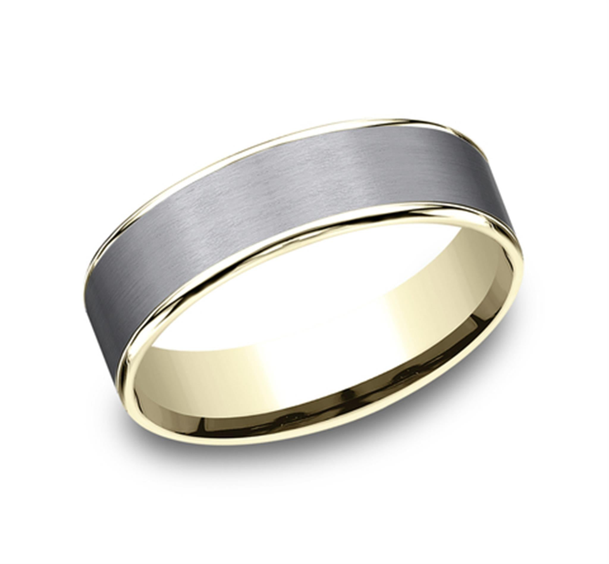 Tantalum  14Kt Gray  Yellow Ammara Stone Band