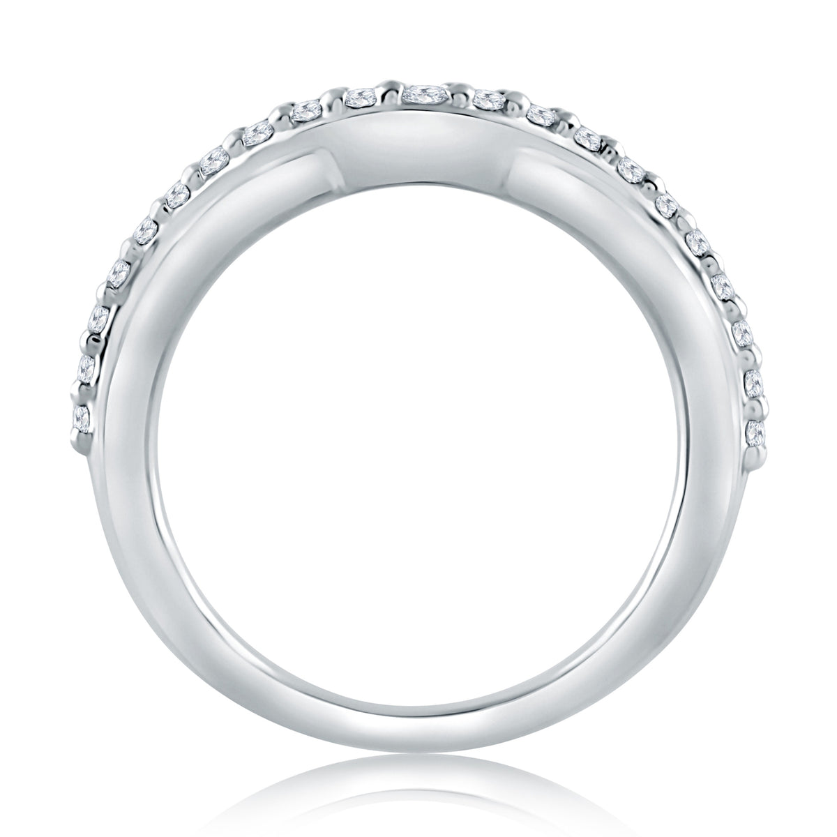 A.Jaffe Curved 0.25cttw Diamond Anniversary Band in 14Kt White Gold