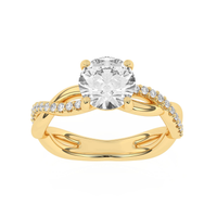 Lasker's Big Rocks Lab-Grown Diamond Collection Twist Ring in 14Kt Yellow  Gold with 1.50Ct Round Center Diamond