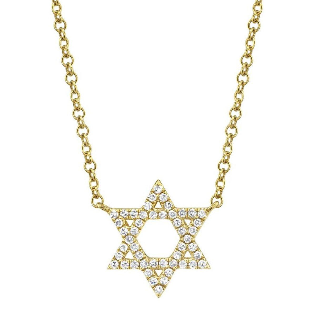 Shy Creation Gold 'Star of David' Diamond Necklace