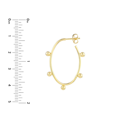 14Kt Yellow Gold Oval Hoop Earrings