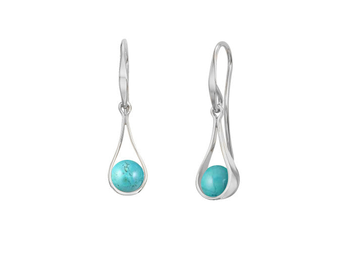 E.L. Designs Sterling Silver Captivating Swing Turquoise Earrings