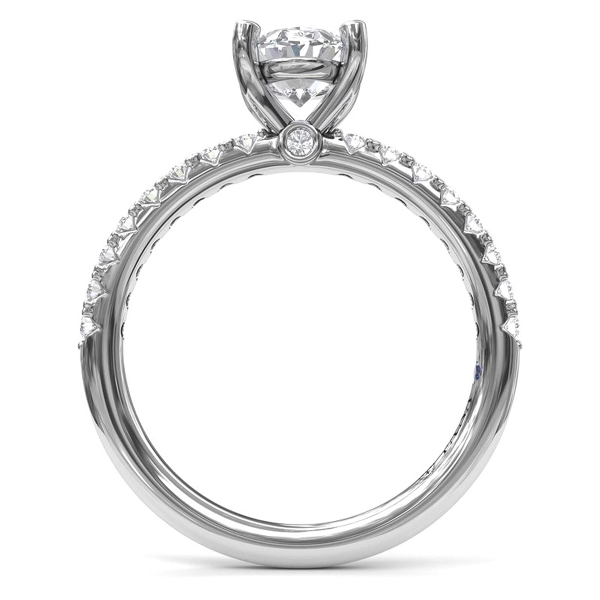 FANA 14Kt White Gold Classic Prong Engagement Ring Mounting - Oval Center Stone Separately