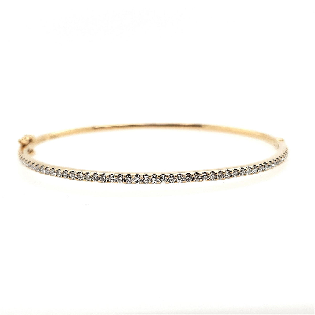 14Kt Yellow Gold Bangle Bracelet With 0.64cttw Natural Diamonds