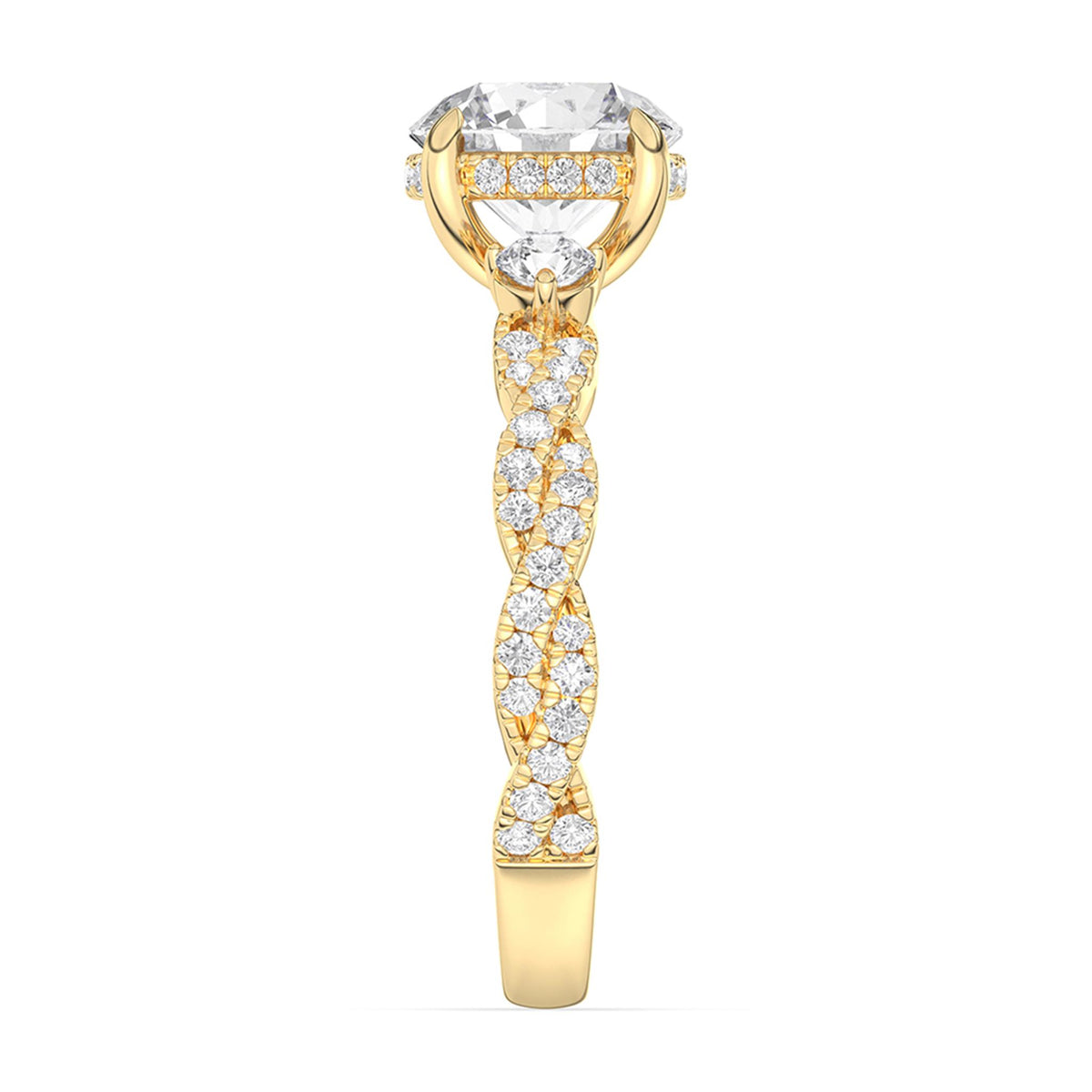 Lasker's Big Rocks Collection 14Kt Yellow Gold Ring With Lab-Grown Center Diamond