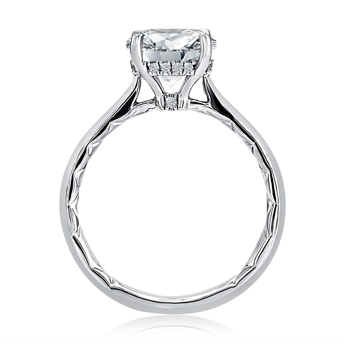 A. Jaffe Hidden Halo Solitaire Engagement Ring in 14K White Gold