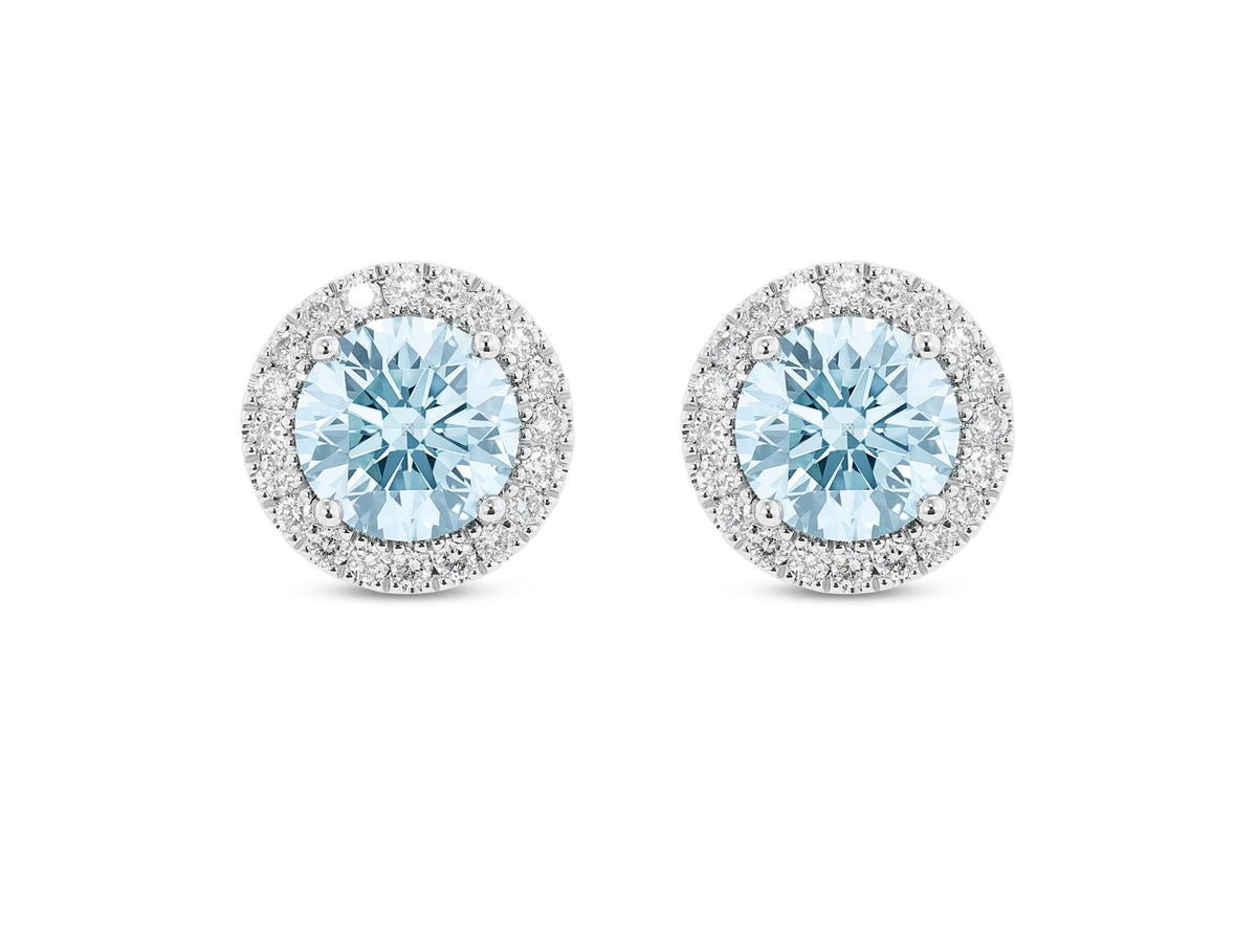 14Kt White Gold Classic Stud Earrings With 1.00cttw Lab-Grown Diamonds