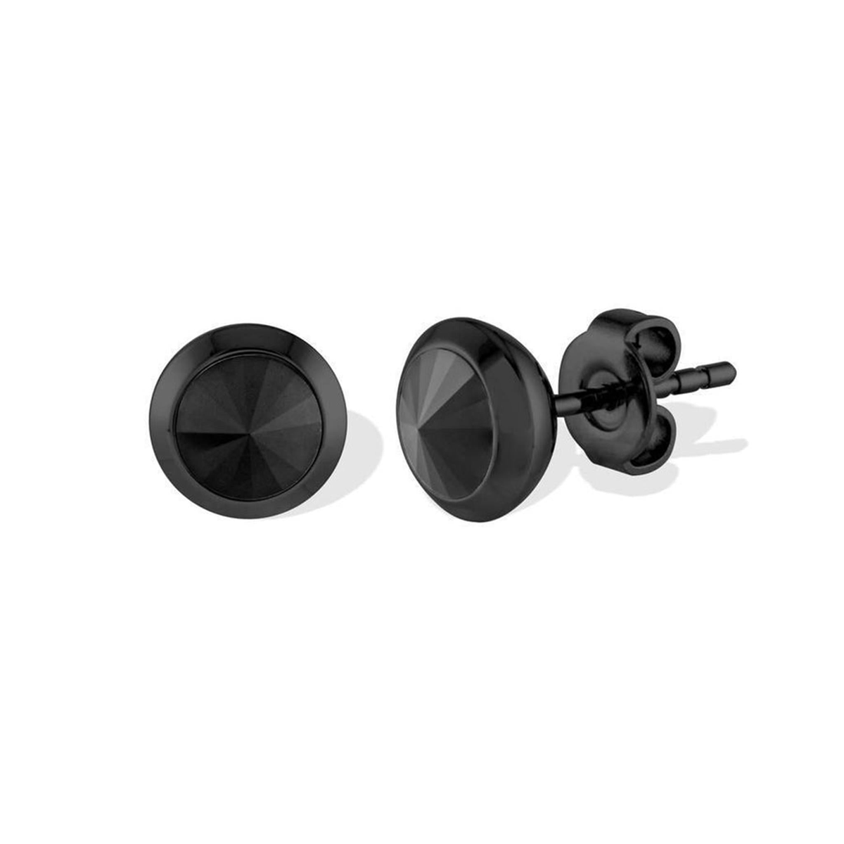 Italgem Steel Studs with Black Finish and Cubic Zirconia