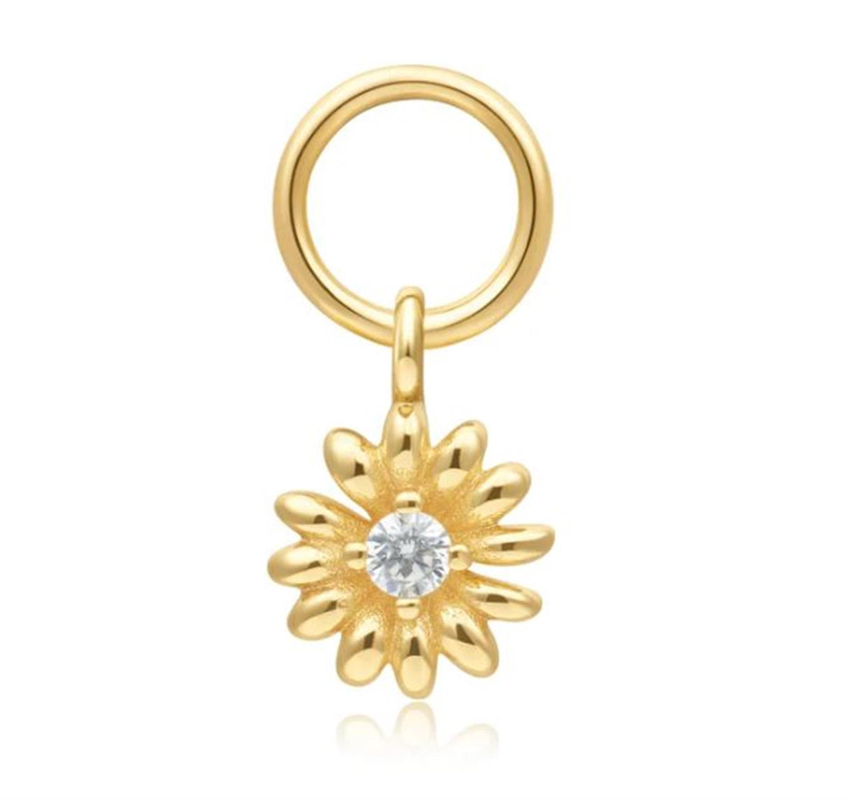 Ania Haie Daisy Earring Charm with Cubic Zirconia in 14Kt Yellow Gold Overlay