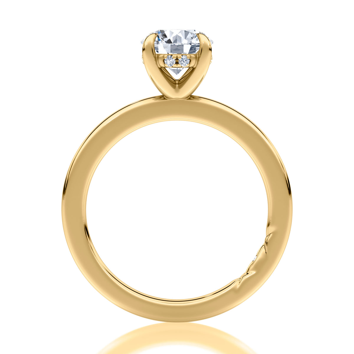 A. Jaffe Hidden Halo Solitaire Engagement Ring in 14K Yellow Gold