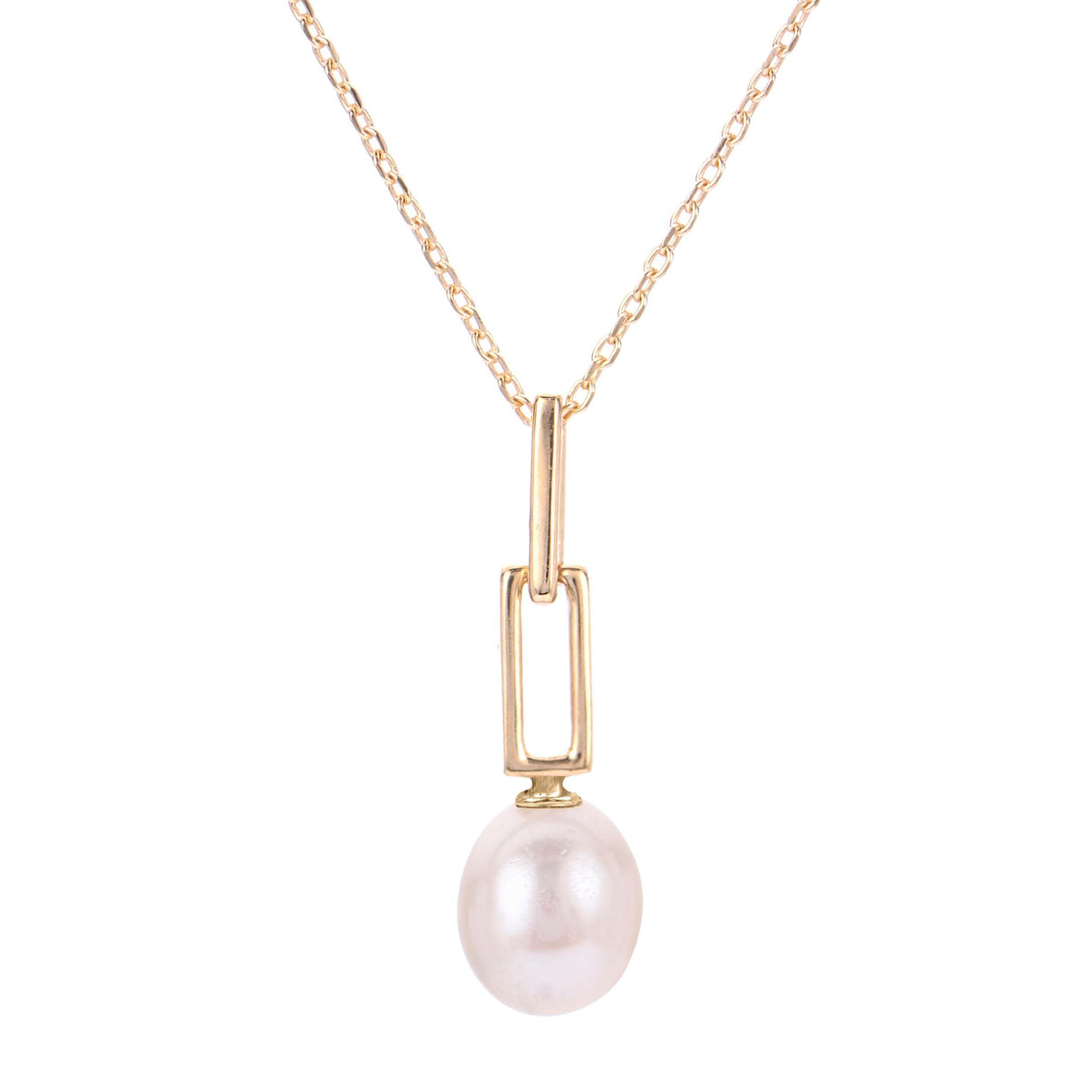 14Kt Yellow Gold Drop Pendant With mm Fresh Water Cultured Pearl