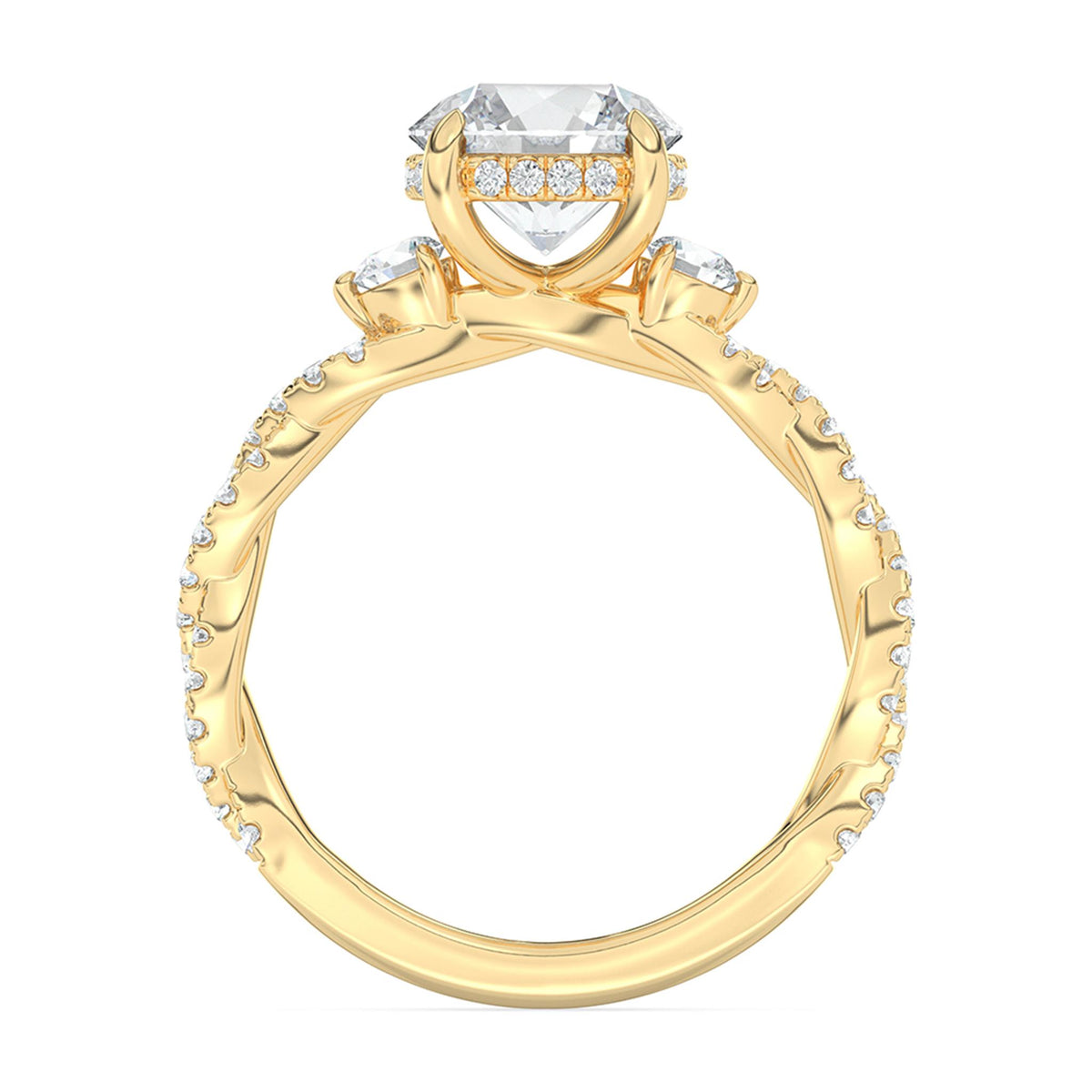 Lasker's Big Rocks Collection 14Kt Yellow Gold Ring With Lab-Grown Center Diamond