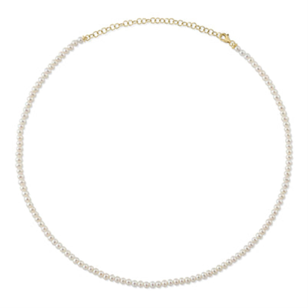 Shy Creation Gold Cultured Pearl Tennis Necklace