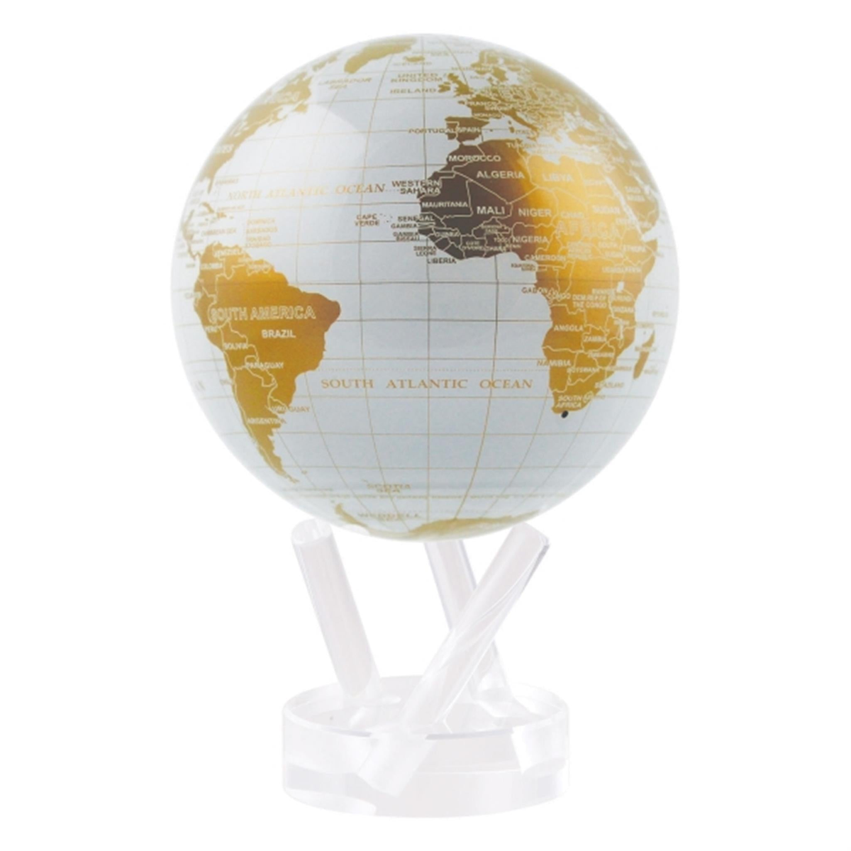 MOVA 4.5" White and Gold Globe with Acrylic Base