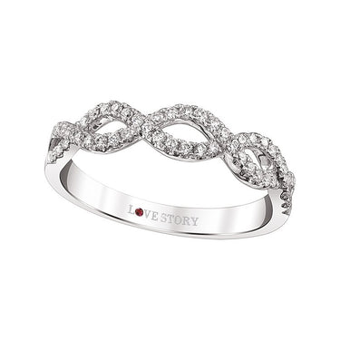 14Kt White Gold Infinity Weave 0.27cttw Diamond Stackable Ring