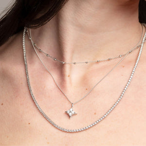 Star of Hope Sterling Silver 0.20cttw Natural Diamond Pendant