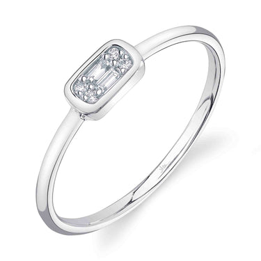 Shy Creations 14Kt White Gold Diamond Baguette Ring with .07cttw Natural Diamonds