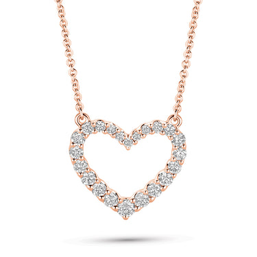 Fire & Ice 18Kt Yellow Gold Heart Pendant with .50cttw Natural Ideal-Cut Diamonds