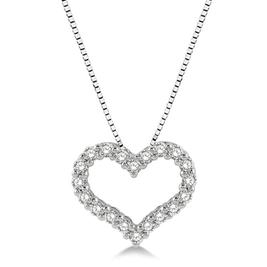 Lasker Petites 14Kt White Gold 0.25cttw Diamond Heart Pendant