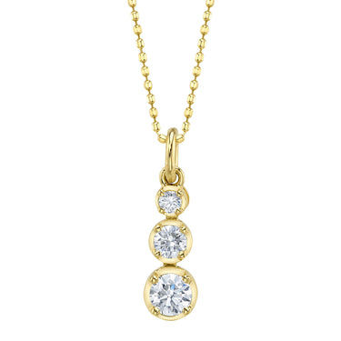 Shy Creation 14Kt Yellow Gold Crown Setting Pendant with 0.40cttw Natural Diamonds on a 18" Chain