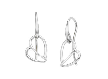 E.L. Designs Sterling Silver Love You Dangle Heart Earrings