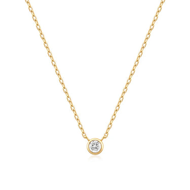 Ania Haie Sunshine Chaser Sterling Silver Solitiare Pendant with Gold Vermeil and Cubic Zirconia