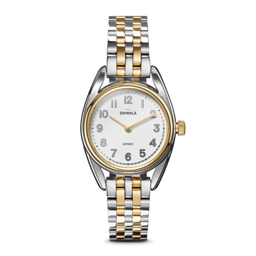 Shinola Derby Stainless Steel Two-Tone Strap 30.5mm White Dial Argonite 772 Watch
