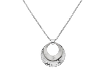 E.L Designs Shimmer Pendant in Sterling Silver with a Natural Diamond on an 18" Chain