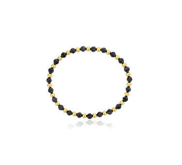 Dee Berkley Alternating 4mm Sapphire & Gold Filled Bead Bracelet
