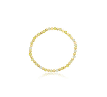 Dee Berkley Alternating 4mm Citrine & Gold Filled Bead Bracelet