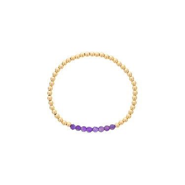 Dee Berkley 4mm Gold Filled Beads with 4mm Amethyst Bar Bracelet